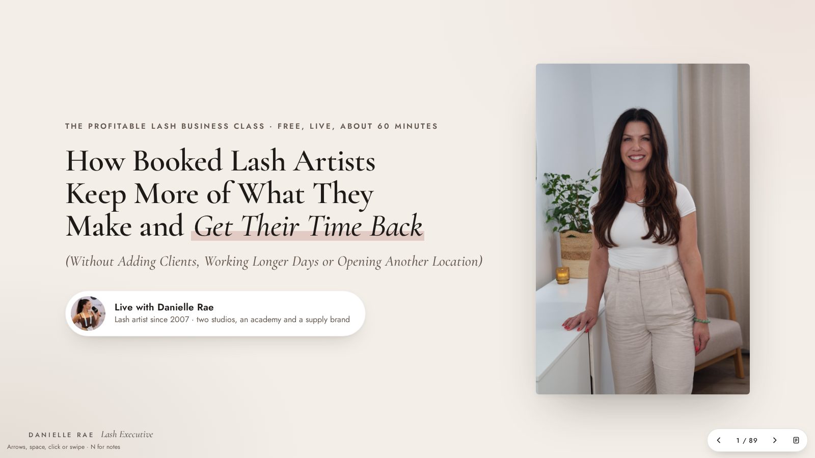The Profitable Lash Business Class, live preview